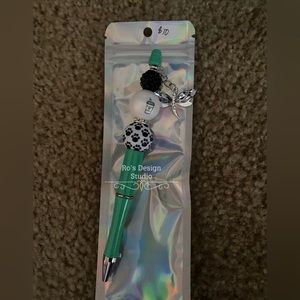 Beautiful beaded pen with dangle charm